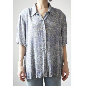 Blue paisley button up short sleeve